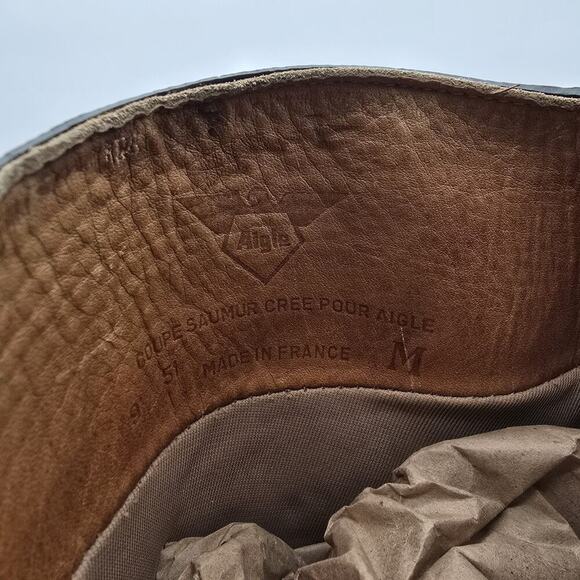 Aigle Black tall leather lined waterproof rain riding boots 41/9 - Picture 11 of 14